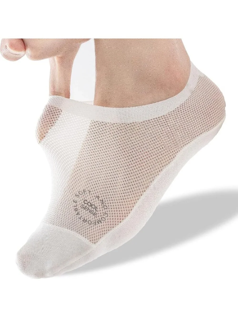 🧦Women‘s Black White 4 pairs Cool Sense Thin Non-Slip Nylon Diabetics Socks